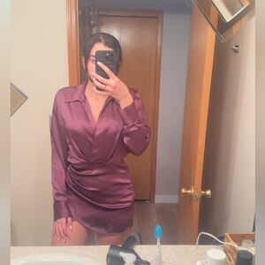 Zara- Puple Satin Mini Dress